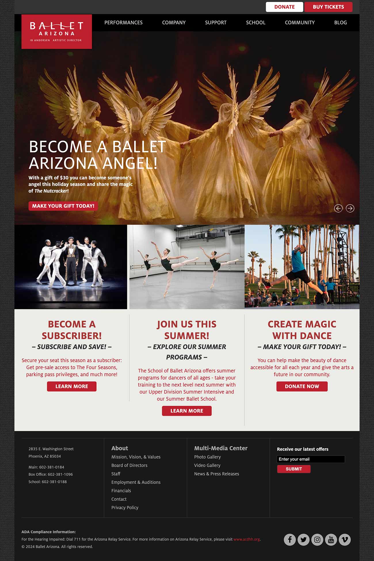 Ballet Arizona Website